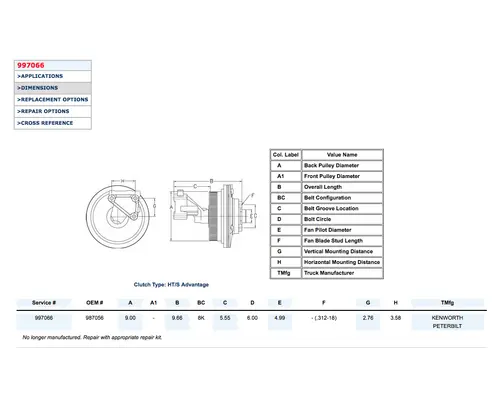Fan Clutch CUMMINS ISM-HortonHTS_987056 Valley Heavy Equipment