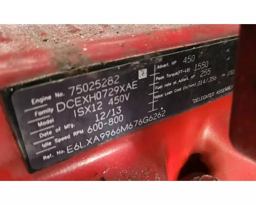 Engine Assembly Cummins ISX12 Complete Recycling Group LLC