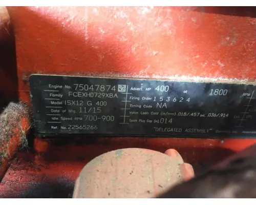 Engine Assembly CUMMINS ISX12G 3647 LKQ Heavy Truck - Goodys