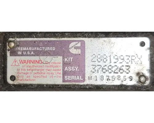 Turbocharger / Supercharger CUMMINS ISX Tim Jordan's Truck Parts, Inc.