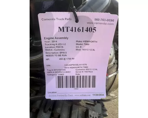 Cummins MX13 12.9L Engine Assembly