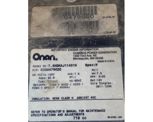 Auxiliary Power Unit CUMMINS S-Series Monocoque American Truck Salvage