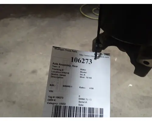 DANA 70U Axle Assembly, Rear