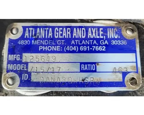 DANA DANA80 Axle Assembly, Rear (Single or Rear)