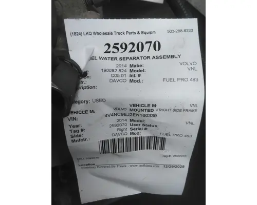 DAVCO FUEL PRO 483 FUEL WATER SEPARATOR ASSEMBLY