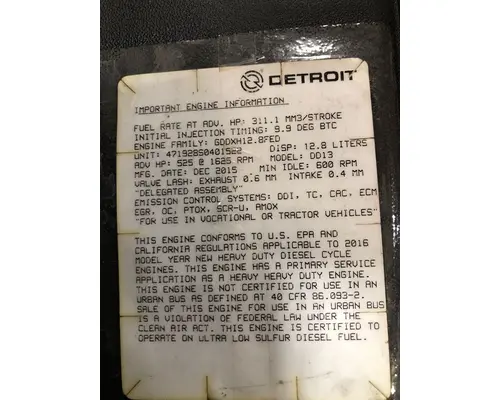 DETROIT DIESEL DD13 Engine Assembly