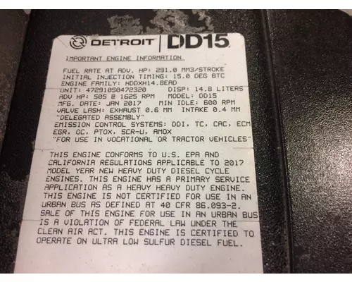 DETROIT DIESEL DD15 Engine Assembly