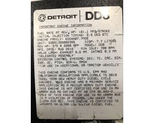 DETROIT DIESEL DD8 Engine Assembly