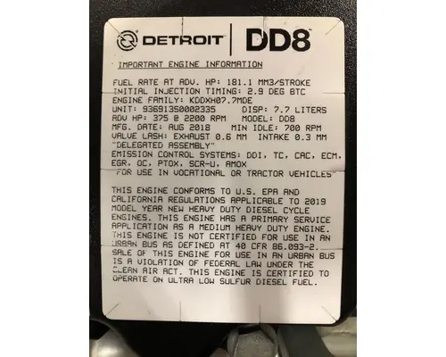 DETROIT DIESEL DD8 Engine Assembly