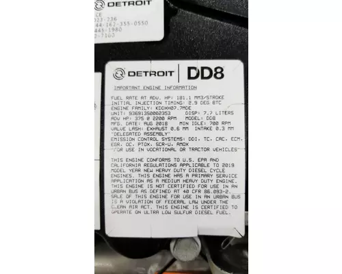 DETROIT DIESEL DD8 Engine