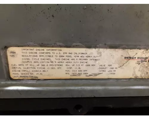 DETROIT DIESEL Series 60 DDEC V 14.0L Engine Assembly