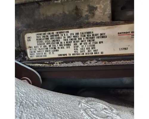 DETROIT ENGINE Series 60 12.7 Liter Engine Assembly