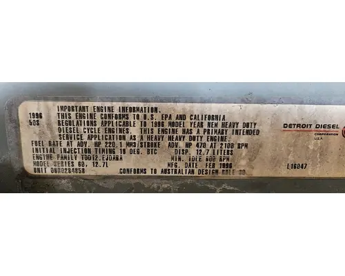 DETROIT 60 SER 12.7 Engine Assembly