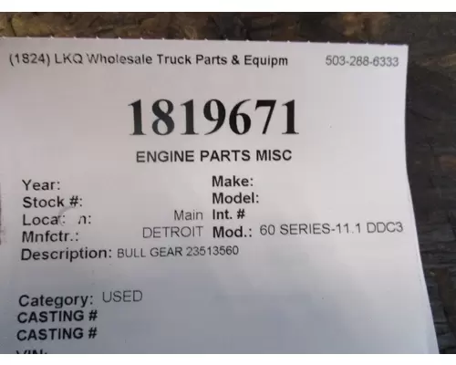 DETROIT 60 SERIES-11.1 DDC3 ENGINE PART MISC