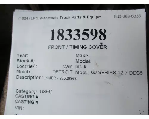 DETROIT 60 SERIES-12.7 DDC5 FRONTTIMING COVER