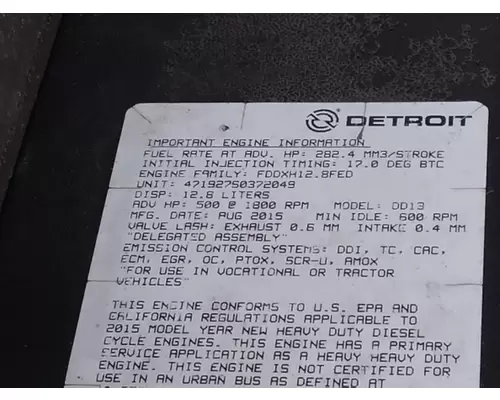 DETROIT DD13 (471927) ENGINE ASSEMBLY