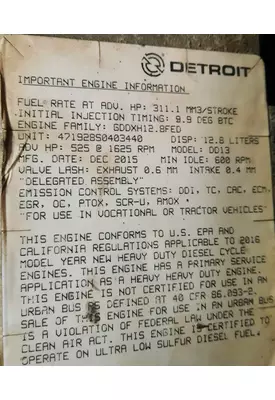 DETROIT DD13 (471928) ENGINE ASSEMBLY