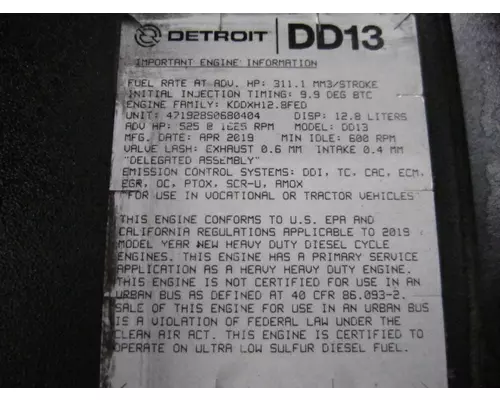 DETROIT DD13 (471928) ENGINE ASSEMBLY