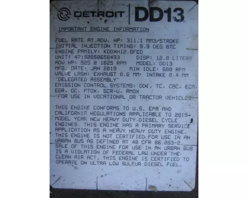 DETROIT DD13 (471928) ENGINE ASSEMBLY