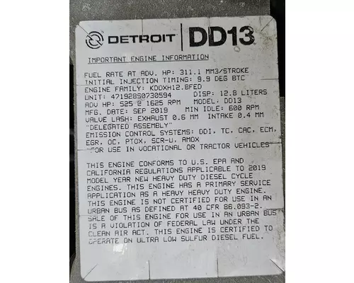 DETROIT DD13 Engine Assembly