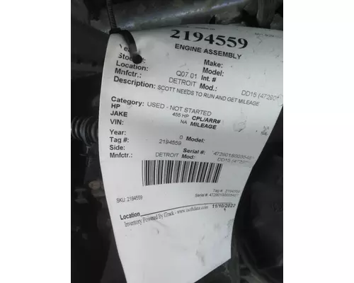 DETROIT DD15 (472901) ENGINE ASSEMBLY