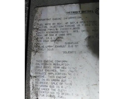 DETROIT DD15 (472903) ENGINE ASSEMBLY