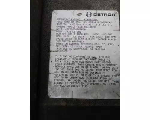 DETROIT DD15 (472906) ENGINE ASSEMBLY