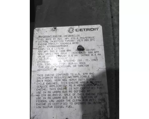 DETROIT DD15 (472906) ENGINE ASSEMBLY