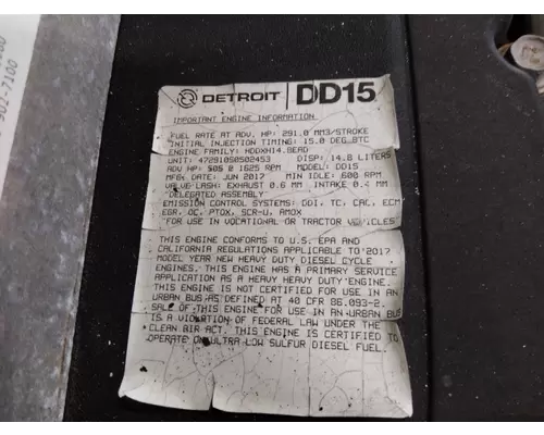 DETROIT DD15 (472910) ENGINE ASSEMBLY