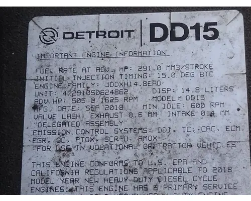 DETROIT DD15 (472910) ENGINE ASSEMBLY