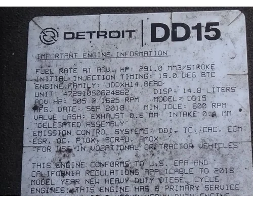 DETROIT DD15 (472910) ENGINE ASSEMBLY