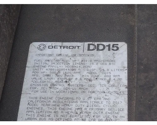 DETROIT DD15 (472910) ENGINE ASSEMBLY