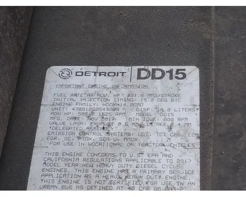 DETROIT DD15 (472910) ENGINE ASSEMBLY