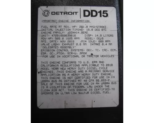 DETROIT DD15 (472910) ENGINE ASSEMBLY