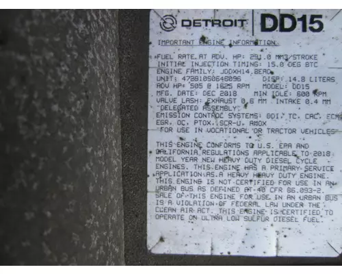 DETROIT DD15 (472910) ENGINE ASSEMBLY