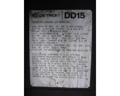 DETROIT DD15 (472910) ENGINE ASSEMBLY