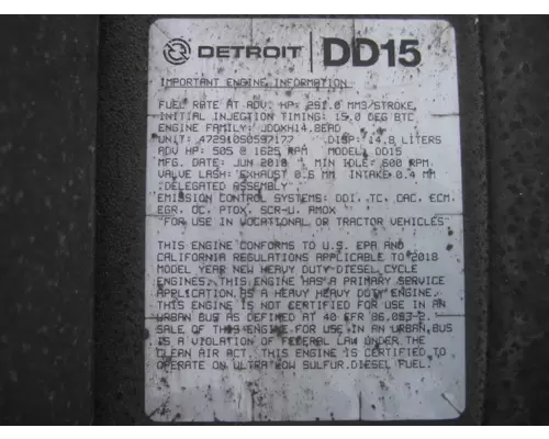 DETROIT DD15 (472910) ENGINE ASSEMBLY