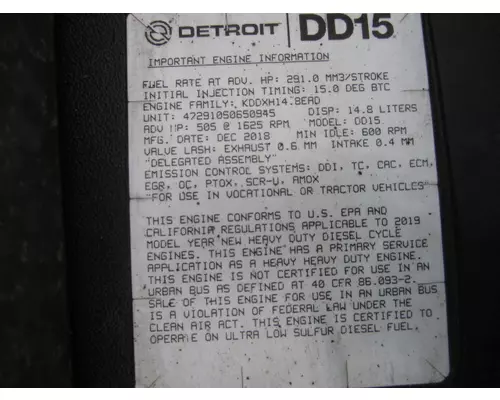 DETROIT DD15 (472910) ENGINE ASSEMBLY