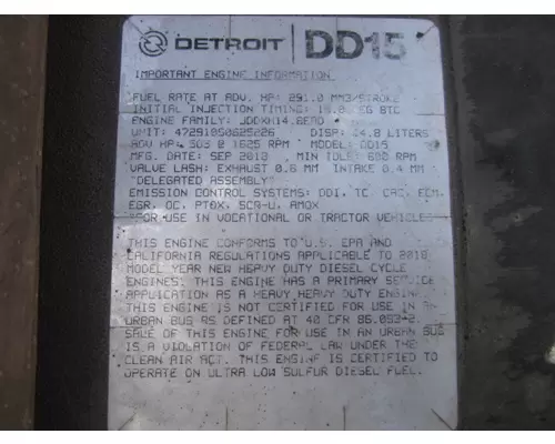 DETROIT DD15 (472910) ENGINE ASSEMBLY