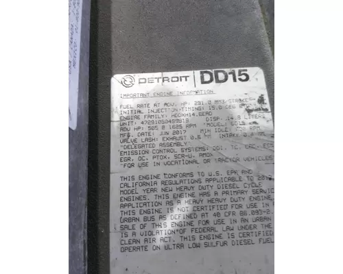 DETROIT DD15 (472910) ENGINE ASSEMBLY