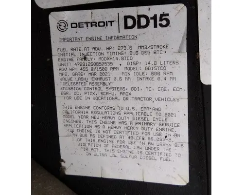 DETROIT DD15 (472912) ENGINE ASSEMBLY