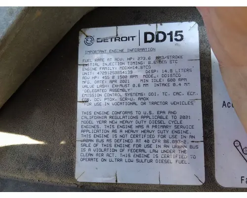 DETROIT DD15 (472912) ENGINE ASSEMBLY