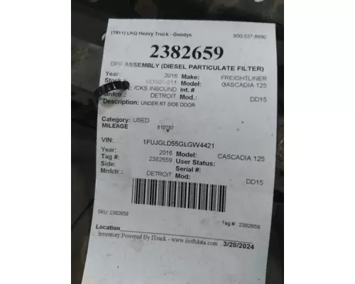 DETROIT DD15 DPF ASSEMBLY (DIESEL PARTICULATE FILTER)