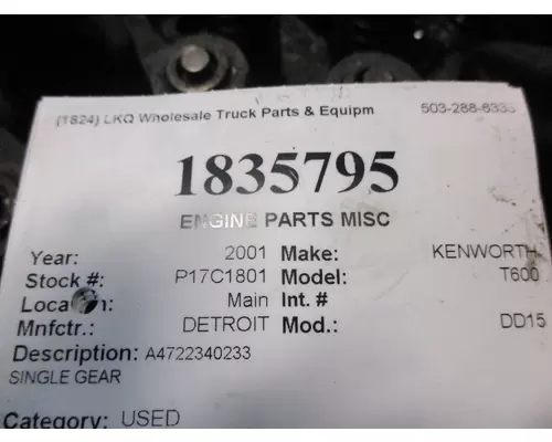 DETROIT DD15 ENGINE PART MISC