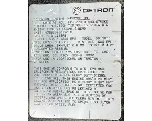 DETROIT DD15 Engine Assembly
