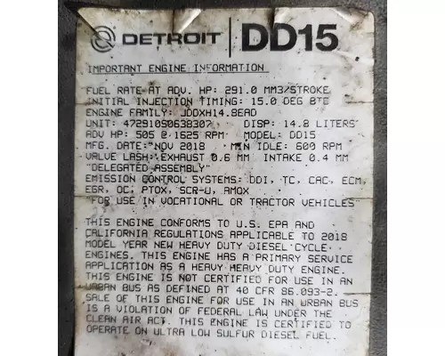 DETROIT DD15 Engine Assembly