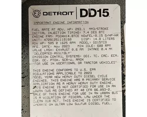 DETROIT DD15 Engine Assembly