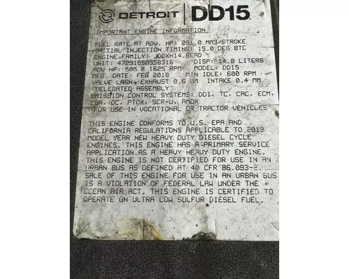 DETROIT DD15 Engine Assembly