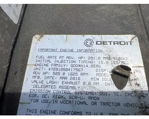 DETROIT DD15 Engine Assembly