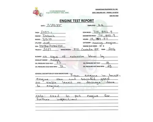 DETROIT DD15 Engine Assembly